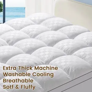 JustLet Mattress Topper - Ultra Plush, Pain-Relieving Pad With Cooling Technology, 8-21 Inch Deep Pocket Design, Luxurious Overfilled Down-Alternative Fill