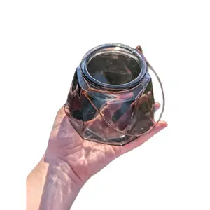 Witchy Glass Candle Holder Jar Spell Jar Glass Jars for Projects Vintage Glass Jar Grey Glass Candle Holder Gifts of Her Maximalist Decor Tin Ornaments