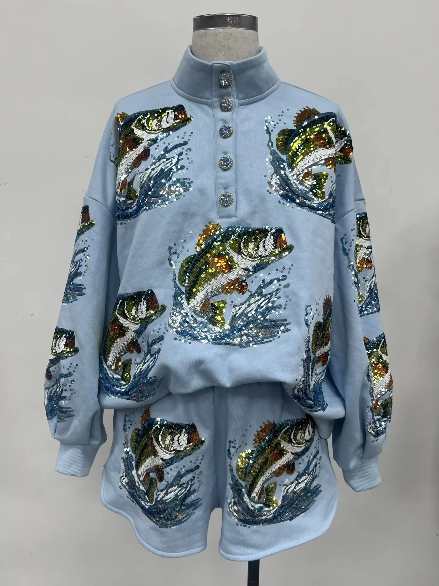 Gone FISHIN’ Glam sequin PULLOVER - WHOLESALE
