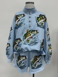 Gone FISHIN’ Glam sequin PULLOVER - WHOLESALE