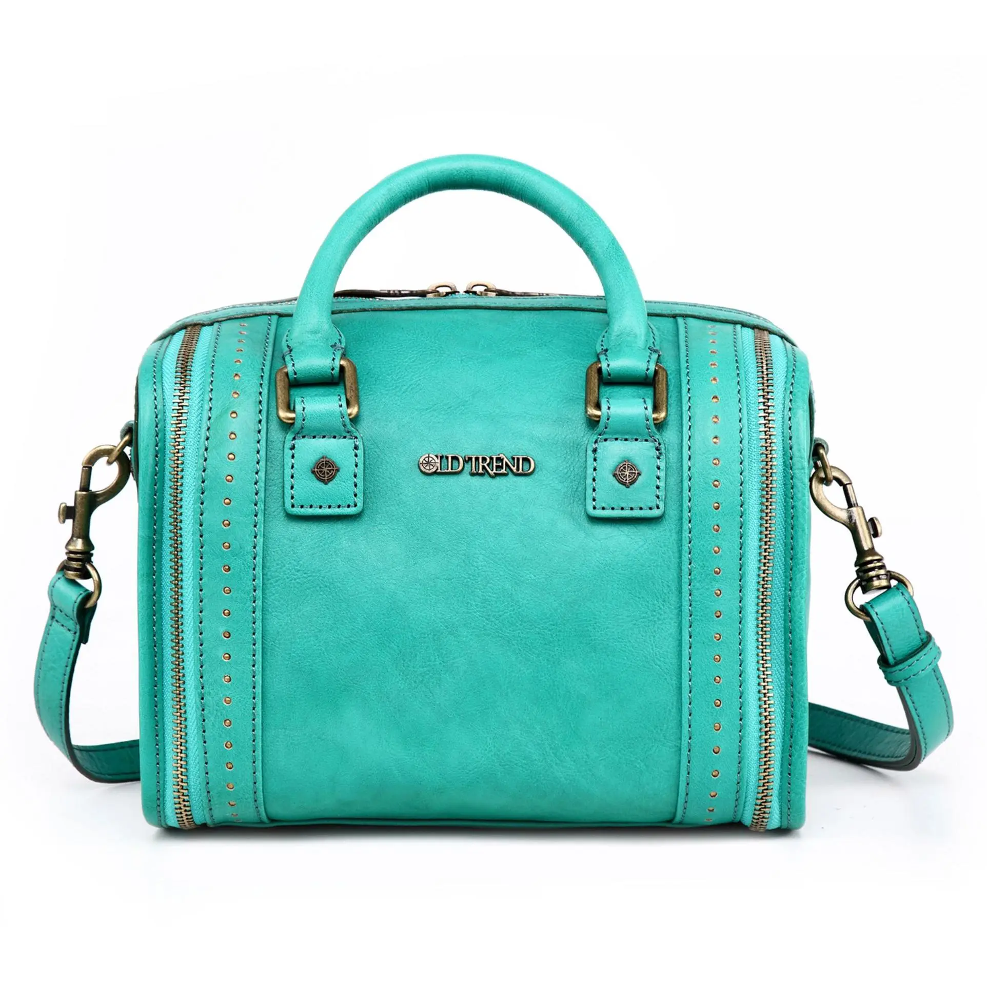 Old Trend Leather Mini Trunk Satchel with Crossbody Strap Old Trend Leather Mini Trunk Satchel with Crossbody Strap