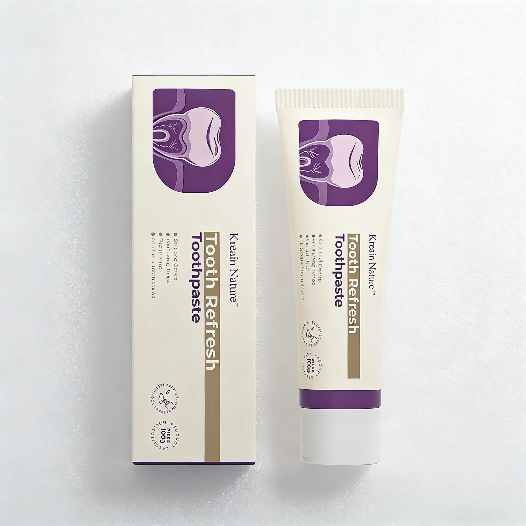 Kreain Nature Refresh Toothpaste - Natural Formula for Fresh Breath, Gentle Daily Oral Care, Teeth and Gums Cleanser, Ideal for Sensitive Smiles