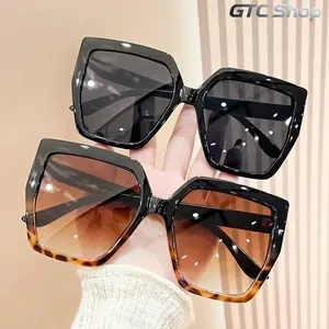2-Piece Set Unisex Plain Color Sunglasses, Simple Large Square Frame Casual Eyewear, Trendy Stylish Glasses for Daily Outdoor Beach Everyday Use #summervibes
