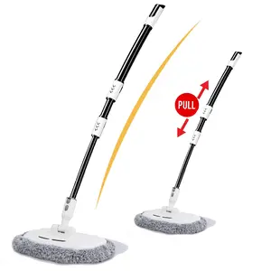 21° Curved 47" Car Wash Brush Mop Cleaning Tool with Long Handle Kit for Washing Detailing Cars Truck, SUV, RV, Trailer, Boat 2 in 1 Chenille Microfiber Sponge Duster Not Hurt Paint Scratch Free