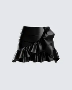 Lexi Black Vegan Leather Skirt