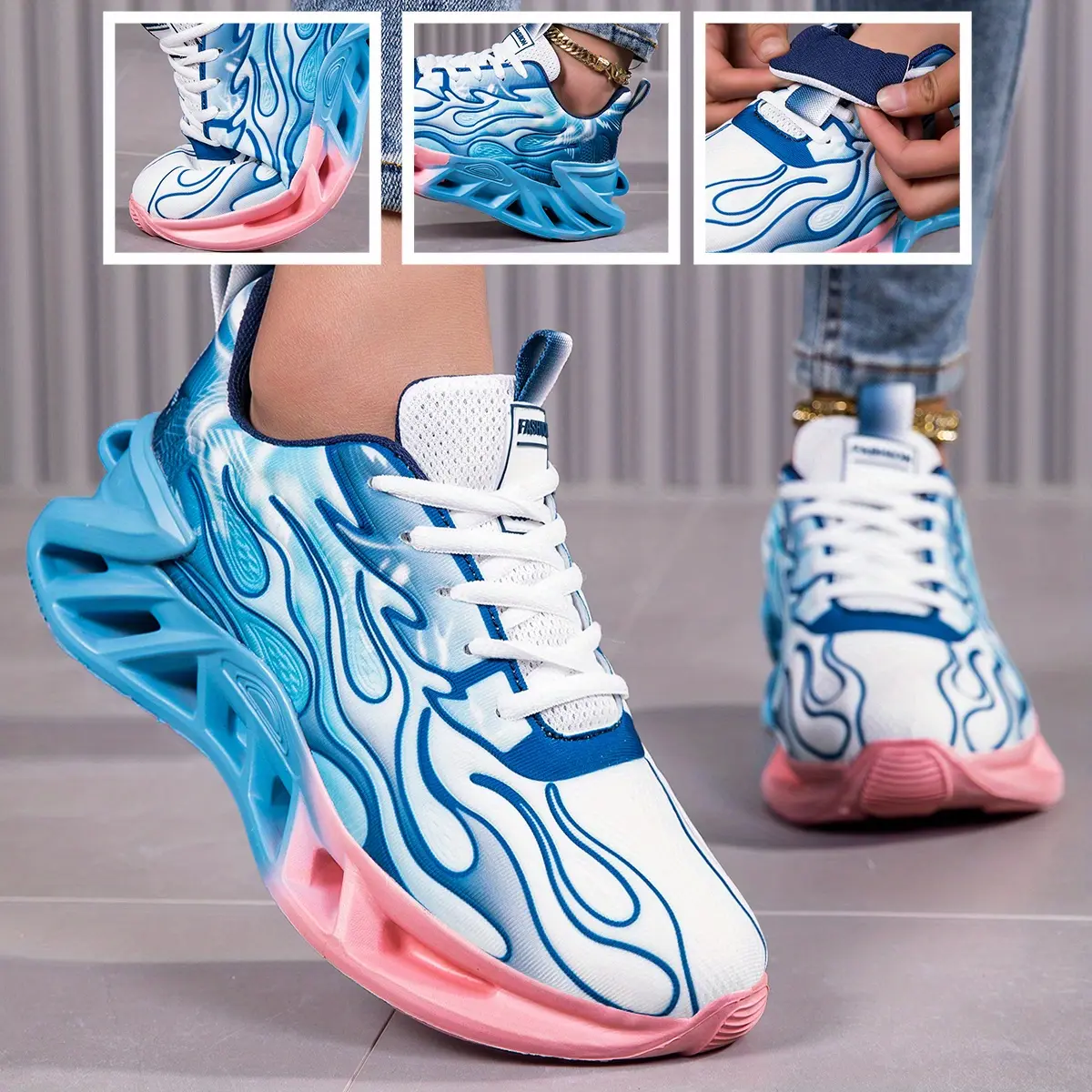 Women's Sneakers - Arch Support, Non-Slip Platform Sole, Cushioned EVA Outsole, Breathable Fabric Upper, Lace-Up - All-Season Comfort Footwear for Gym, Office