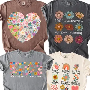Positive Graphic Shirts, Women Graphic Shirt, Comfort Colors, Grow Positive Thoughts, Everyday Trendy Graphic Tee for Her