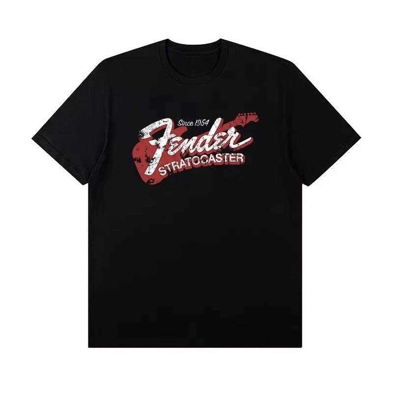 Fender Est 1946 Vintage Distressed Logo T-Shirt, Guitar Player Musician Tee