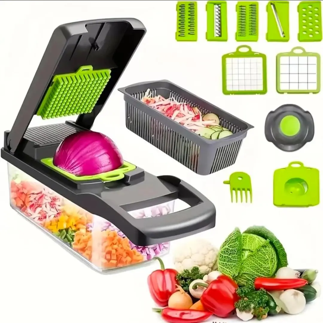 14 in 1 Multifunctional Vegetable Chopper, Garlic Chopper, Onion Potato Grater,Vegetable Cutting Machine,Kitchen Accessories Utensils