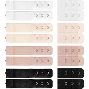 16Pcs Women's Bra Extension Straps, Bra Extenders 3 Hooks, Elastic Bras Band Hook Bras Strap Extender