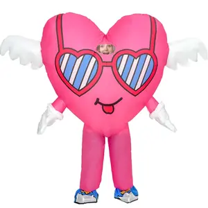 Inflatable Heart Costume for Adults Funny Mother's Day Surprise Blow Up Love Mascot Suit for Valentine’s,Proposals, Dating