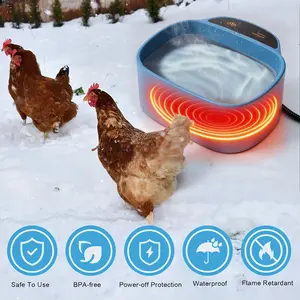 【2026 Upgraded】EVEREASY Heated Water Bowl for Chicken, Dog & Cat, Outdoor Heated Dog Bowl Provides Drinkable Water & Food in Winter, Heated Pet Bowl for Outside, Smart Thermal-Dish for Rabbit, Chicken, Duck, Rabbit, Chicken, Squirrel (88 OZ)