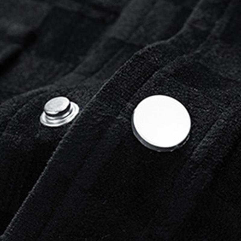 Men's Black Patterned Suede Wool Jacket with Front Flap Pockets and Button Closure, Suitable for Autumn Wear - Fashionable and Practical Top - Aesthetic - Fashion men outfits Men's Black Patterned Suede Wool Jacket with Front Flap Pockets and Button Closure, Suitable for Autumn Wear - Fashionable and Practical Top - Aesthetic - Fashion men outfits