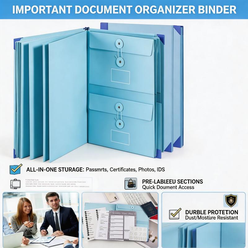 Ultimate Edition Accordion File Organizer Manila Pocket Document Folder for Passports, Birth Certificates & Important Papers, Office & Home Storage