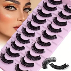 10 pairs Lashes Eyelashes Fake Eyelashes Russian Strip Lashes False Eyelashes Biche Eyes Extension Lashes Russian Volume Russian Lashes