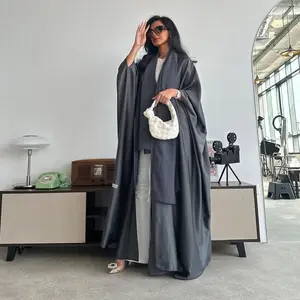 Eid Muslim Abaya For Women Satin Long Robe Loose Morocco Caftan Party Dresses Ramadan Cardigan Abayas Kaftan Islam Dubai Arab