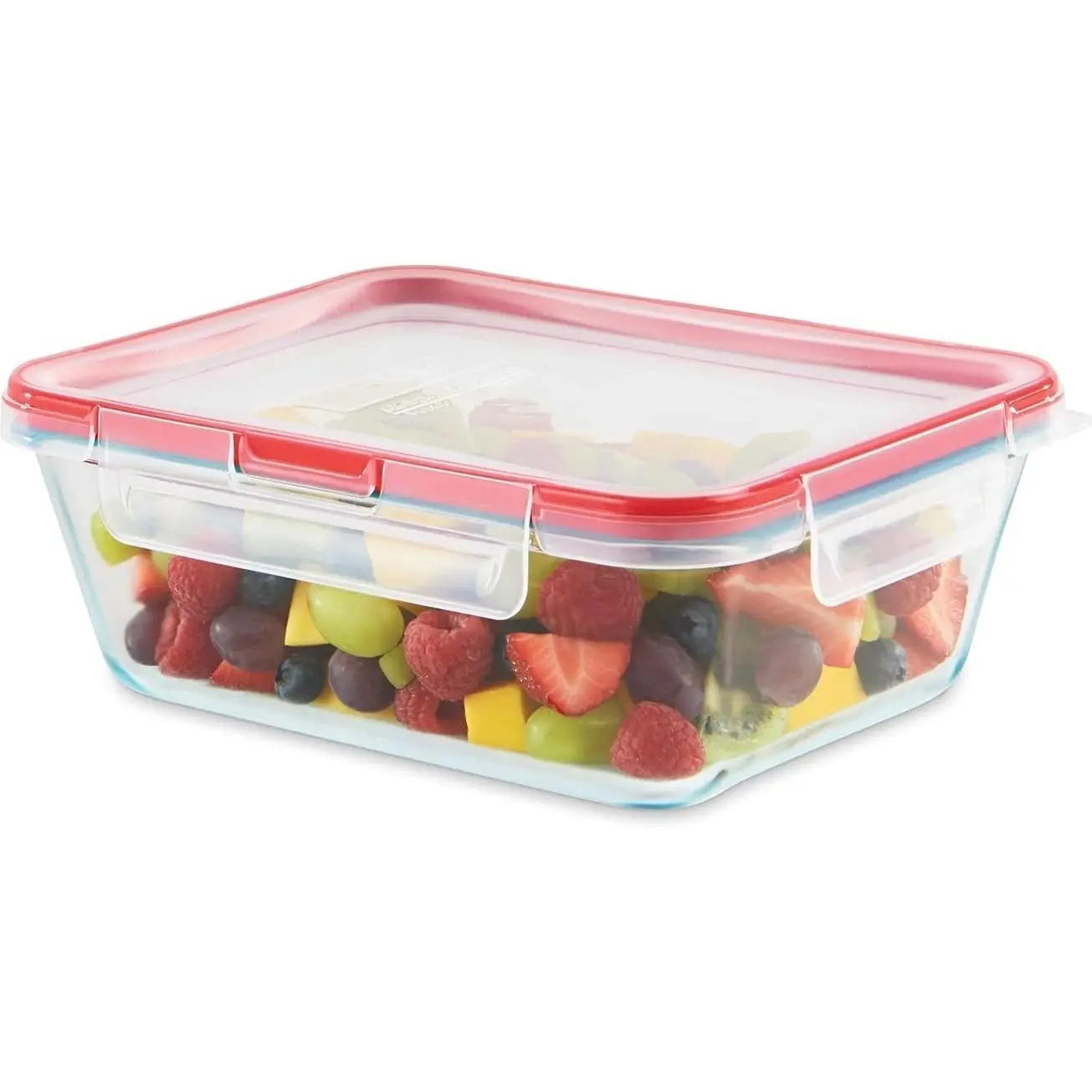 Pyrex Freshlock 8 Cup Glass Food Storage Container, Airtight Locking Lid | Meal prep container with BPA-free plastic airtight locking lid, freezer, dishwasher & microwave safe