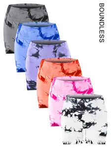 6-piece women tie dye shorts set-women set Summer Athletic Wear Stylish Activewear