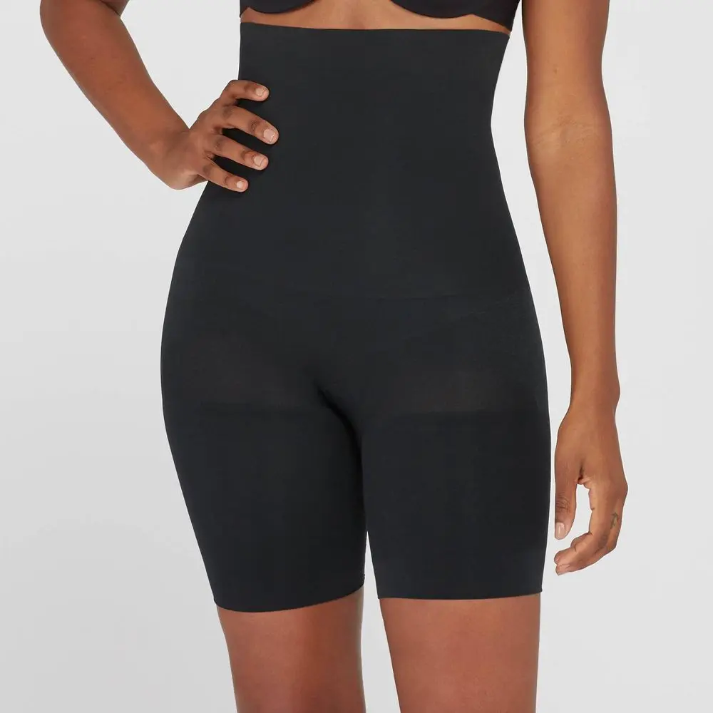 ASSETS by SPANX Women's High-Waist Mid-Thigh Shapewear, Seamless Ultra Firm Compression Garment with Tummy Control, Breathable Fabric
