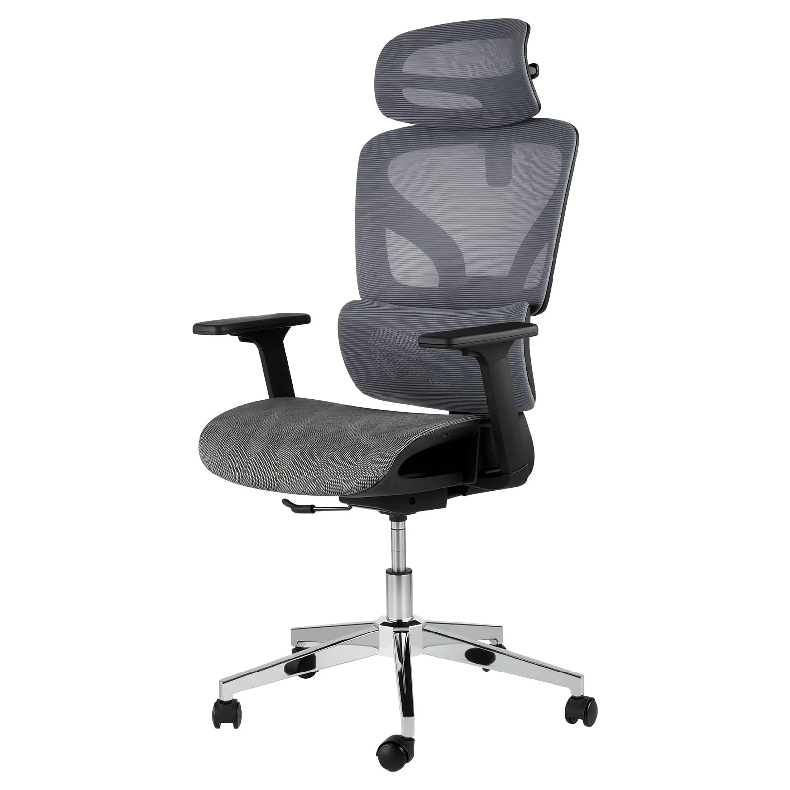 Garvee Ergonomic Desk Chair - Dynamic Mesh Fabric Back, 10° Rotating Lumbar Support, Adjustable 3D/4D Armrests, Adjustable Headrest, Recline, Height Adjustment, Silent Wheels, 360° Swivel, 160kg Capacity, Chair for Desk with Supportive Sitting
