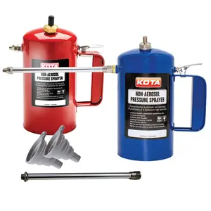 KOTA Non-Aerosol Pressure Sprayer, Refillable Steel Bottle, 32oz Color: Red & Blue