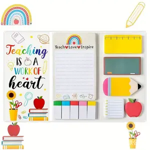 Teacher Appreciation Sticky Notes Set, Blackboard Self-Adhesive Memo Pads for Writing and Reminders, Perfect Classroom Stationery Gift, Office Supplies