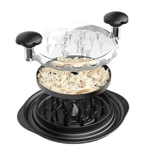 Upgraded Chicken Meat Grinder Slicer Separator Shredder Mincer with Separation Tray Transparent Lid, Meat Shredder Machine Kitchen Gadget Essential Meat Shredders