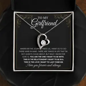 To My Girlfriend Necklace Gift, Girlfriend Birthday Gift, Girlfriend Anniversary, Valentines Day Gift for Her, Promise Necklace for Girlfriend