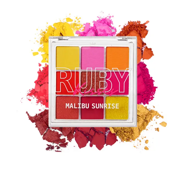 Ruby Kisses Malibu Sunrise Eyeshadow Palette (RMPS18), Creamy Long-Lasting Compact with Vibrant Colors for Makeup Transformation, 3 oz, 3Oz, See Label For Details, Radiant