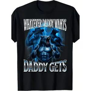 Mens Alpha Wolf Meme Tee Featuring Bold Slogan and Muscular Wolf Pack Design Perfect for Casual Wear and Furry Fandom Events