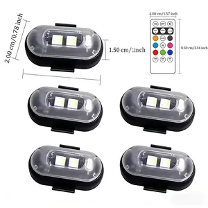 2025 Good Gifts-Lilyrhyme Summer LED Lights for Car, Remote Control Strobe Light, Drone Strobe Light, LED Anti-Collision Lights for Car, Motorcycle, Drone, Bike (6pcs)