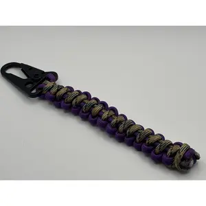 Handmade Bootlace Braid Paracord Keychain (Prpl/Tan)