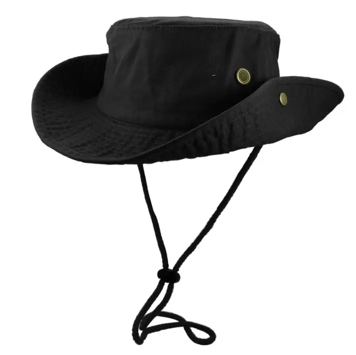 Black Fisherman Fly Fishing Hat for Men, Outdoor UV Protection, Lightweight, Breathable, Adjustable, Perfect for Spring & Summer Fishing Adventures, Sun Protection, Hiking, Camping, Boating, Travel, Stylish & Comfortable Hat for All Outdoor Activities