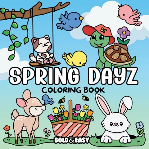 Spring Dayz Coloring Book & Reusable Protective Sheet by Wook Books