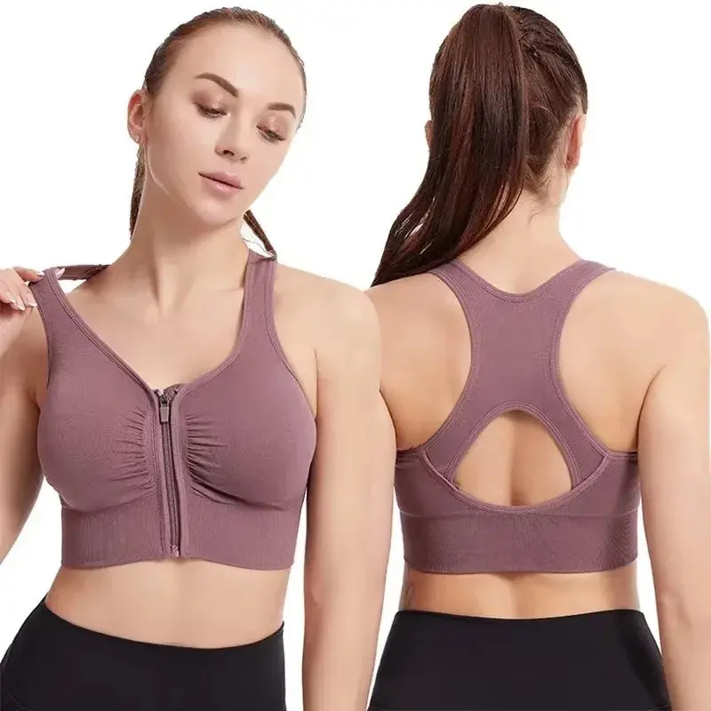 Front-Zip Plus-Size Sports Bra