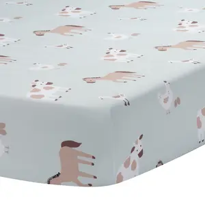 Bedtime Originals Farmyard Friends Sage Green Baby Nursery Fitted Crib Sheet