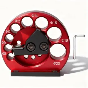 SnapFixMate Dowel Maker Jig Kit Round Structure Dowel Maker Jig, Solid Stable Aluminum Alloy emented Carbide Blade Dowel Cutter Plate for Woodworking 8 Holes 8 to 20mm Electric Drill Milling Dowel Auxiliary Tool