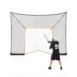 VEVOR Hockey and Lacrosse Goal Backstop, 12x9 ft Lacrosse Net with Extended Coverage, Quick Easy Setup Complete Accessories Training Net, Backyard Lacrosse Equipment, for Youth Adult (NET ONLY)