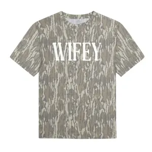 White WIFEY Hunting Printing Mossy Oak Adult T-Shirt, Camo Shirt, T Shirt 3D Camo, Style T Shirt 3D Camo