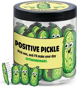 Positive Pickle Jar with 60 Affirmation Cards | Funny Graduation Gift for Her | Emotional Support Gift for Women Teens Friends