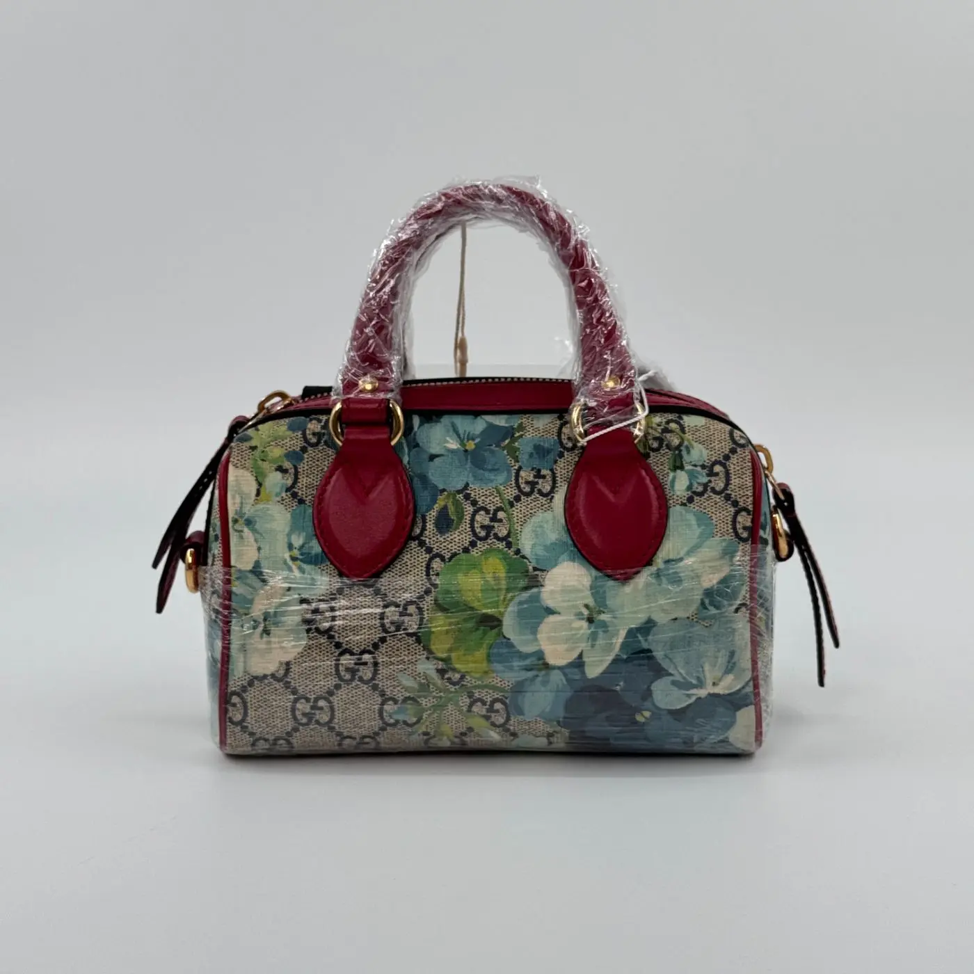 Pre-owned GUCCI Canvas Mini Bags Pre‑owned Mini Boston GG Supreme Blooms Floral Print Top Handle Shoulder Handbag #9994924034261110