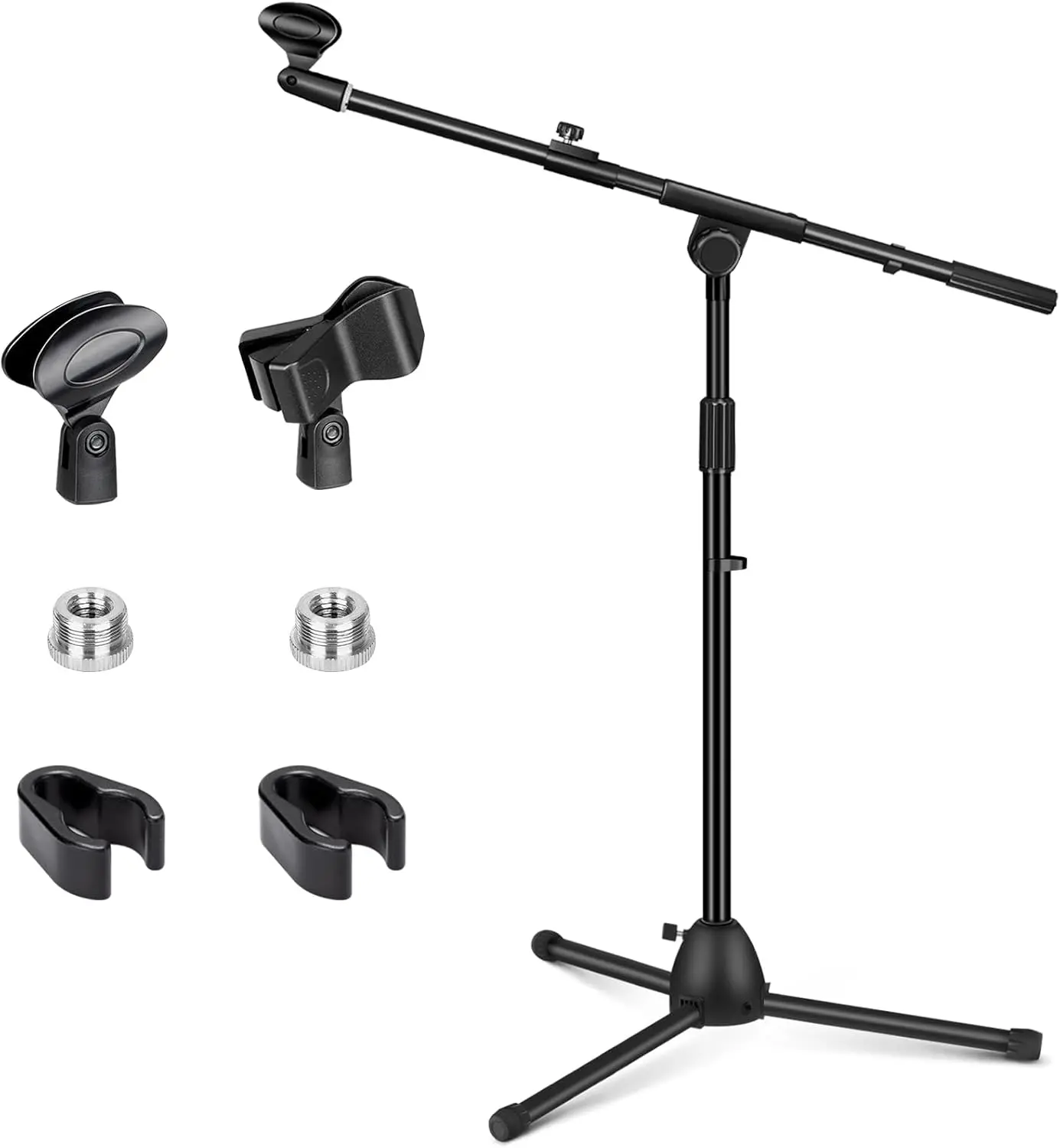 Microphone Stand Heavy-Duty Super Resistent Tripod Boom Universal Mic Stand with 2 Mic Clips for  Mics Height Adjustable Mic Stand for Singing Wedding Performance CY0330