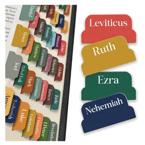 90 Christian Bible Tabs for Women, Men, and Kids - Assorted Colors - Large Print Laminated Labels - Bible Index Tabs for Church, Bible Study