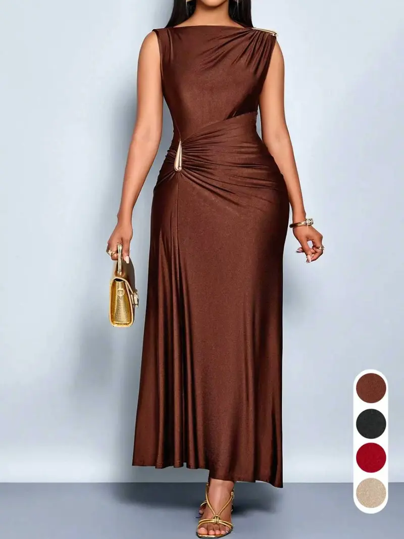 dark brown midi dress Women's Opal Sheath Midi Dress Dark Brown S/M/L/Customize MEAN BLVD