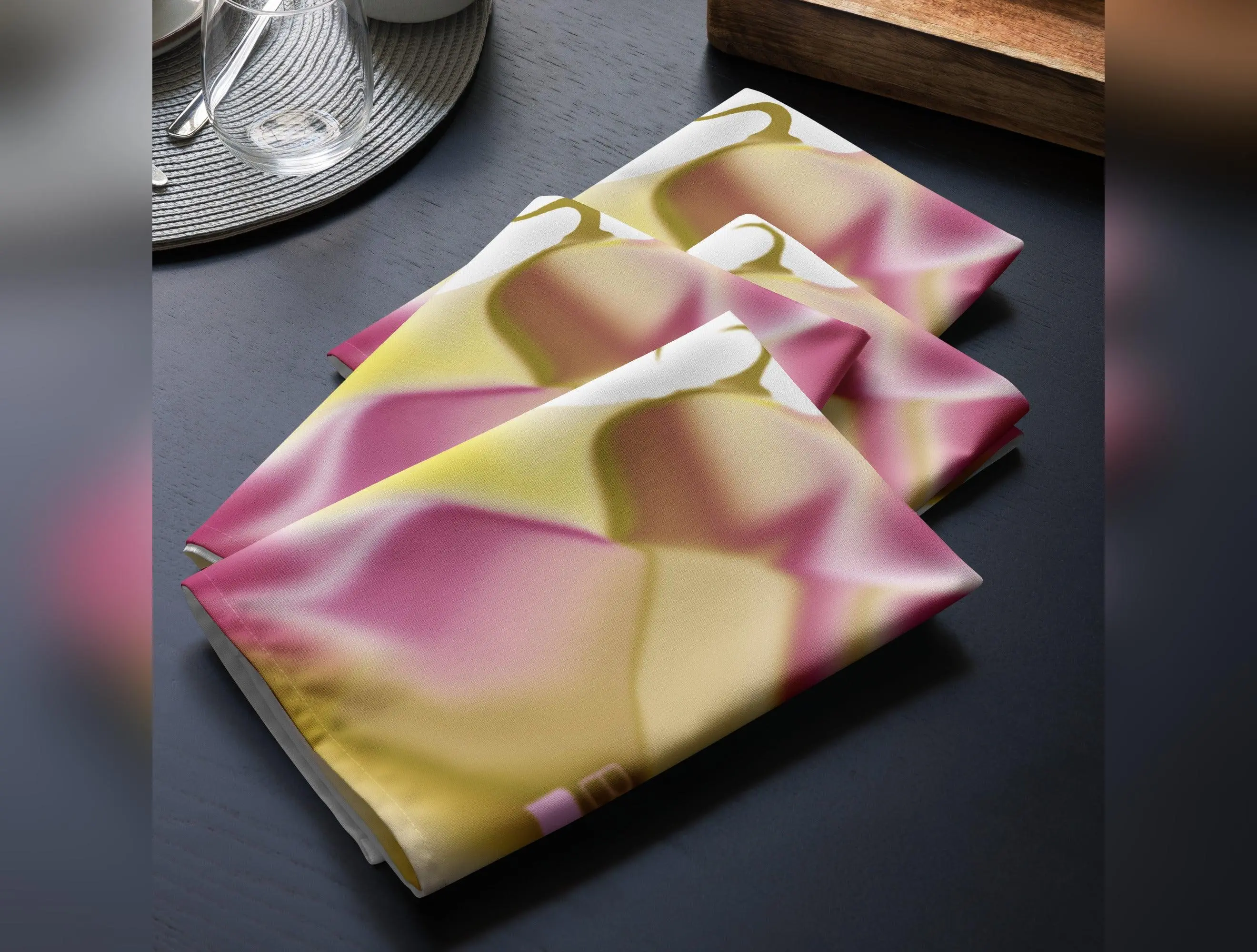 Ribbons Rose BeSculpt Kaleidoscope Cloth Napkin Set of 4