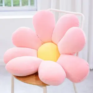 40-80cm Daisy Plush Plant Pillow Lifelike Sunflower Seat Cushion Yellow Pink Beige Chair Flower Pillow