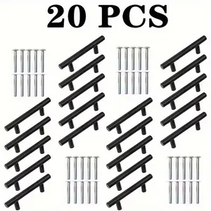 20-Pack Stainless Steel Cabinet Handles, Solid Metal Drawer Pulls, Hole Spacing 3/5.04/6.3 Inches (96/128/160 Mm), Furniture Hardware