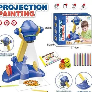 AhHao Drawing Projector  Set for Kids Girls with 9 Projection Discs 54 Patterns Watercolor Pens Pencils Crayons Coloring Book Stickers and Eraser Perfect Preschool Kindergarten Gift