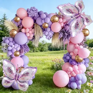 Butterfly Balloon Set, Aluminum Foil Latex Balloons, Party Decoration, Balloon Arch for Women, Perfect for Parties