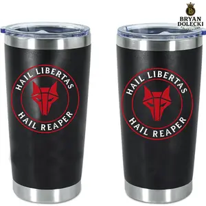 Hail Libertas Hail Reaper 20 Oz Curved Stainless Steel Tumbler, Science fiction inspired Red Rising, Gifts for Red Rising Fans, Bookworm, Gift for reader